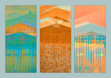 Whitstable Beach Huts Triptych